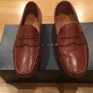 Ralph Lauren Leather Driving Moc in light tan.